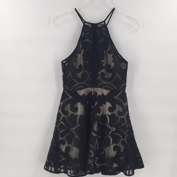 KEEPSAKE Romantic Rebel Black Lace Overlay Dress High Neck small - Picture 5 of 8